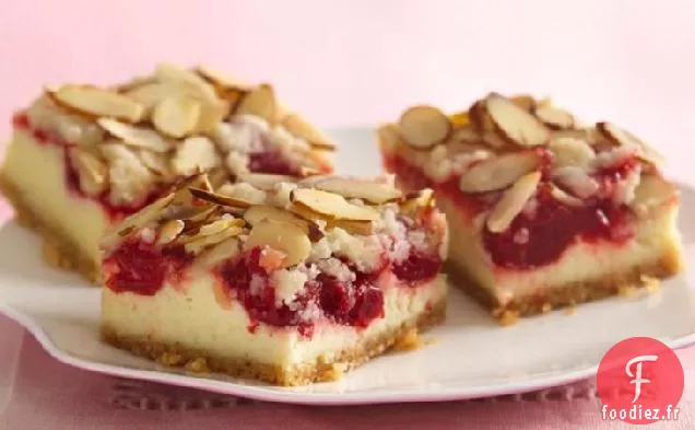 Streusel aux Amandes - Barres de Gâteau au fromage aux Cerises