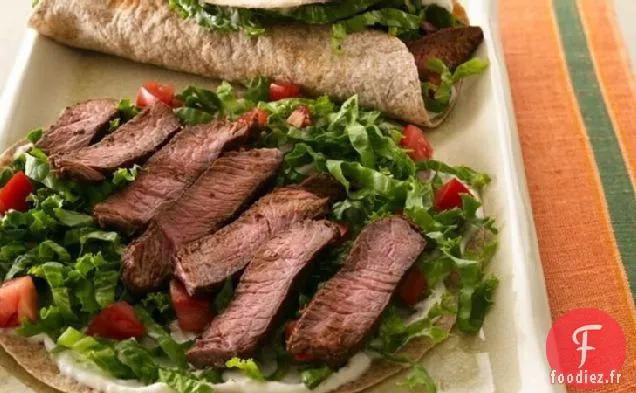 Wraps de Bœuf, de Laitue et de Tomates