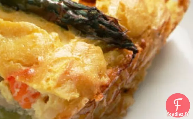Quiche aux Asperges et Champignons avec une croûte de Riz Brun