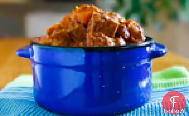 Tofu, Tempeh et Courge musquée dans un Mole d'arachide cuit lentement