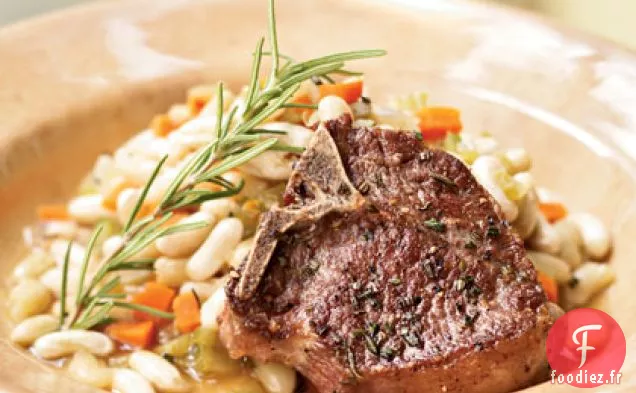 Côtelettes d'Agneau aux Flageolets au Romarin