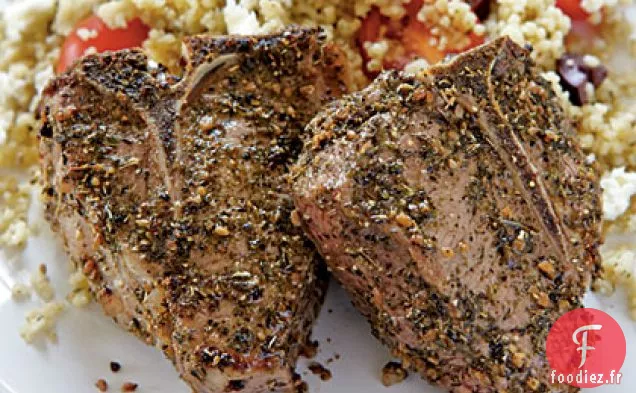 Côtelettes d'Agneau au Couscous aux Olives