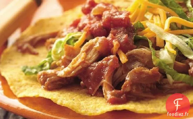 Tostadas de Poulet Mexicain à la Mijoteuse