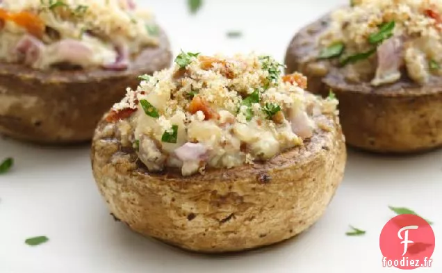 Champignons Farcis au Fromage Maigre et au Bacon