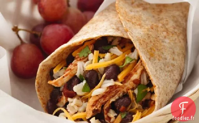 Burritos de Poulet Maigre et Haricots Noirs