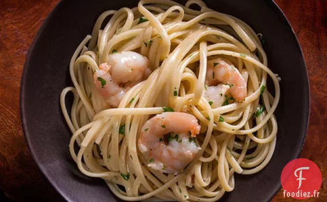 Pâtes Rapides aux Crevettes au Citron et au Persil