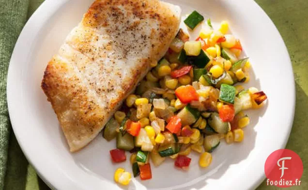 Sauté de Maïs, Poivron et Courgettes