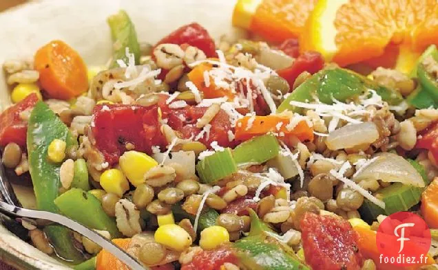 Poêle aux Légumes aux Lentilles et à l'Orge
