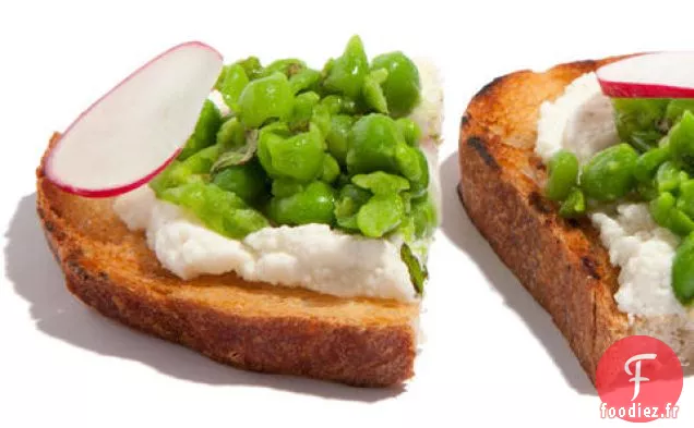Bruschetta aux Pois et à la Ricotta