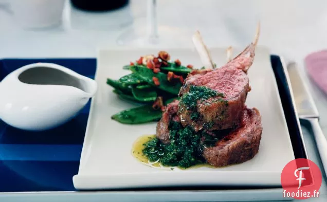 Côtelettes d'Agneau Rôties au Four et Chimichurri à la Menthe