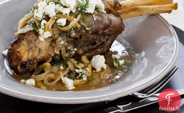 Jarrets d'Agneau mijotés au Citron, à l'aneth et à la Feta