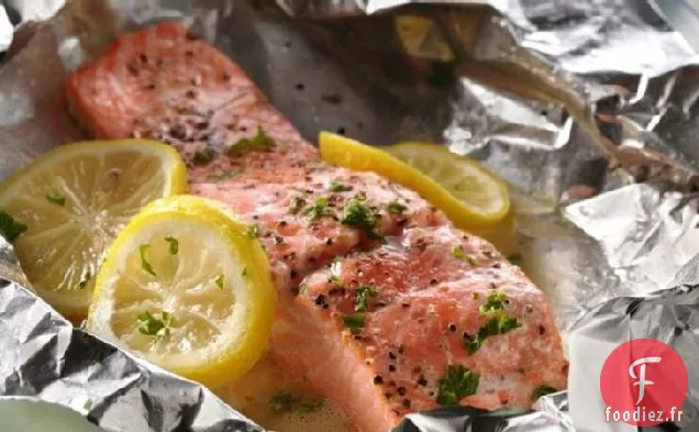 Paquets de Saumon Au Citron Grillé