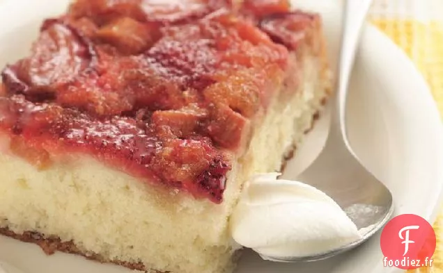 Gâteau à l'envers Fraise-Rhubarbe