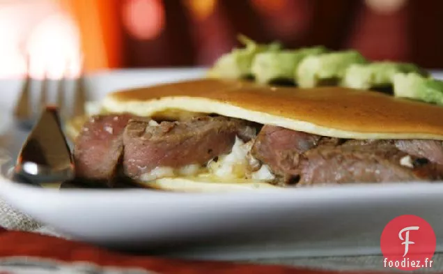 Tacos de Petit-déjeuner au Steak et au Fromage Bleu