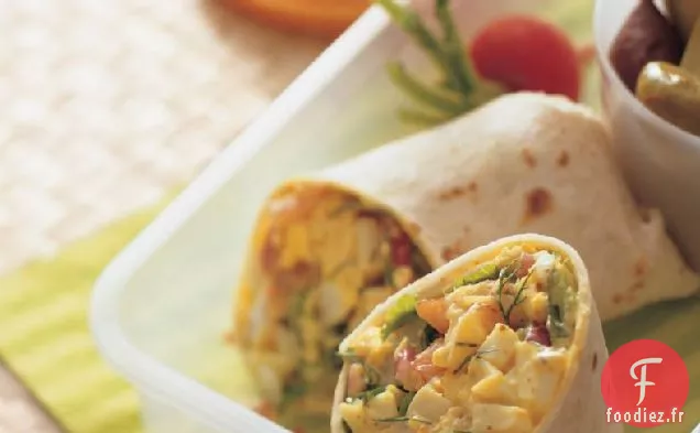 Enveloppements de Salade de Crevettes et d'œufs trempés