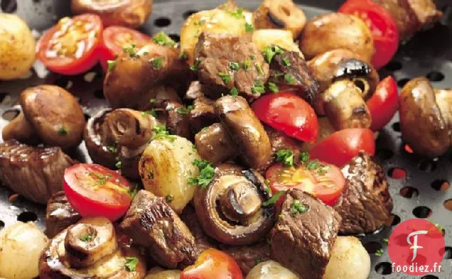 Entrée de Légumes Grillés et Steak