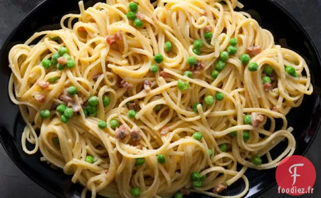Pâtes Carbonara aux Petits Pois