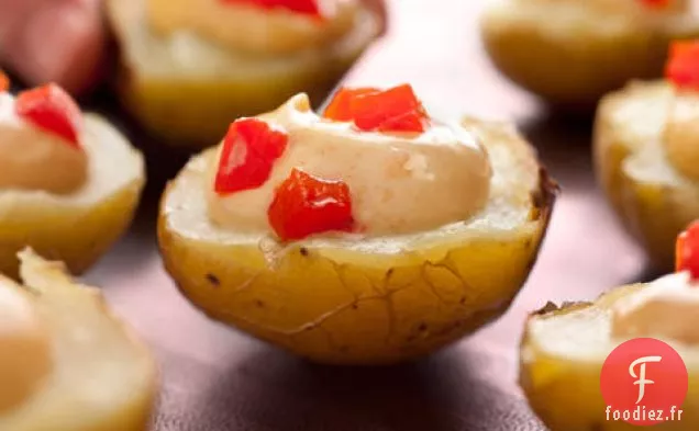 Mini Pommes de Terre au Four avec Aïoli et Pimientos