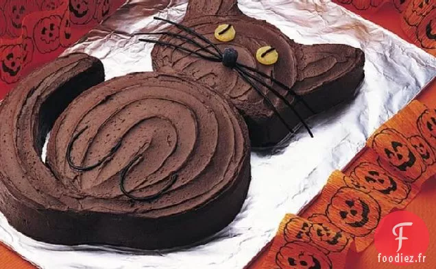 Gâteau de Chat Noir d'Halloween