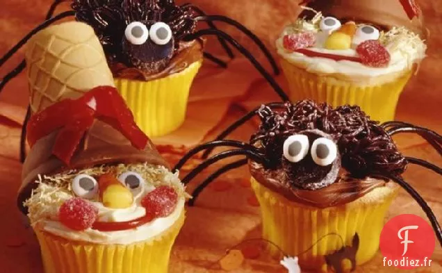 Cupcakes Épouvantail et Araignée