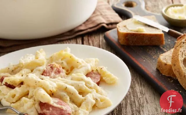 Saucisse au Fromage et Casserole de Penne