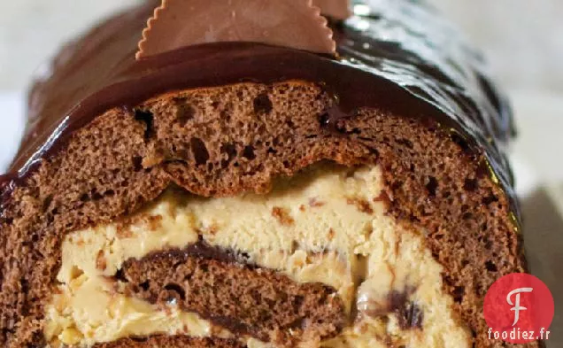 Rouleau de Gâteau au Beurre d'Arachide Au Chocolat
