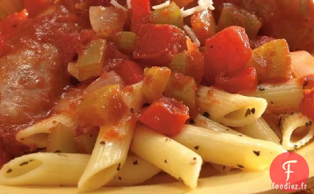 Penne aux Saucisses Italiennes et Poivrons