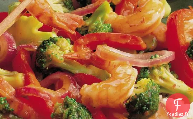 Crevettes épicées et Brocoli