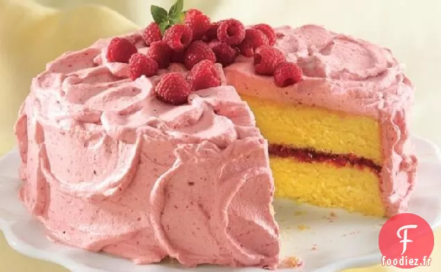 Gâteau au Citron avec Mousse à la Framboise