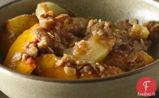 Croquant Pomme-Pêche aux Noix avec Crumble Cannelle - Cassonade