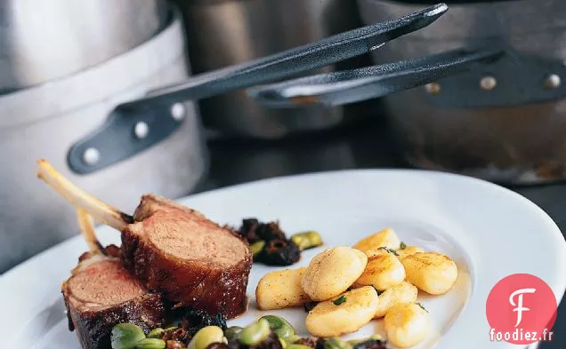 Côtelettes d'Agneau de Siegel aux Fèves et Gnocchis de Pommes de Terre
