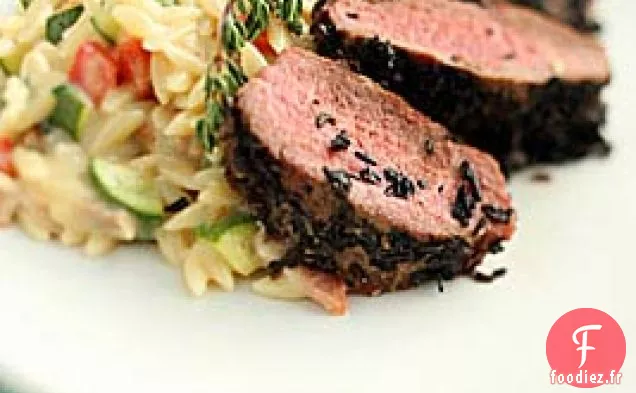 Agneau en croûte de champignons séchés