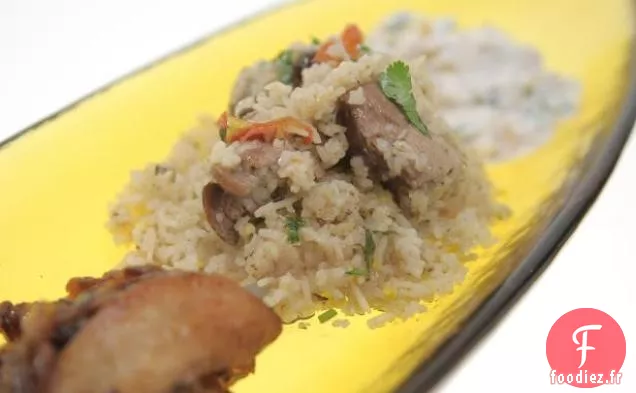 Gigot d'Agneau Braisé au Riz Basmati au Carvi
