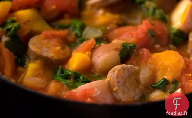 Ragoût de Bratwurst et de Courge Musquée