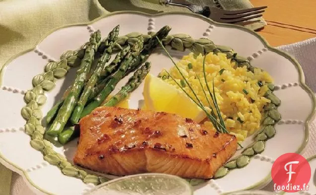 Saumon Grillé avec Marinade Miel-Soja