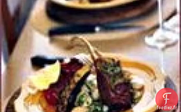 Carré d'Agneau avec une croûte de Moutarde et d'Herbes