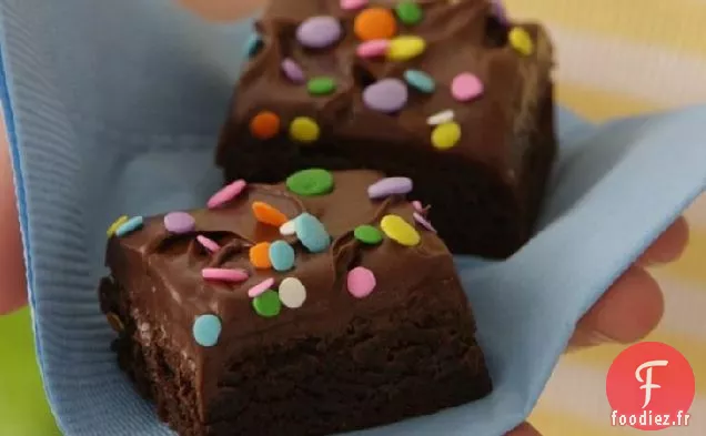 Brownies Givrés Saupoudrés de Bonbons