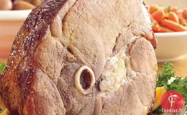 Jambon Cuit au four avec Sucre Brun - Glaçage à l'Orange