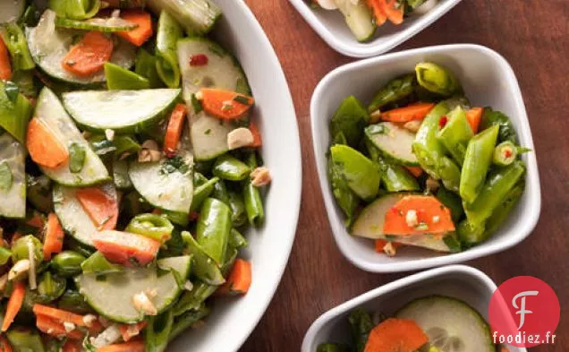 Salade de Pois Cassés Hachés avec Vinaigrette Thaïlandaise