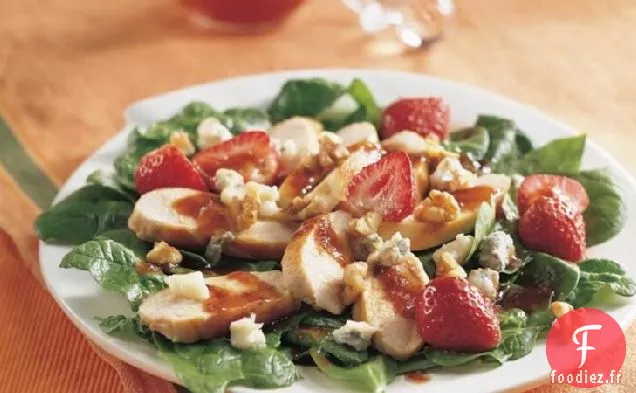 Salade de Poulet et Fraises-Épinards