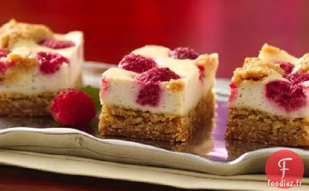 Barres de Gâteau au Fromage au Yogourt et à la Framboise