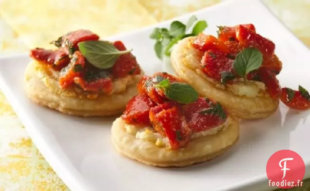 Bouchées de Poivron Rouge Rôti et Fromage de Chèvre