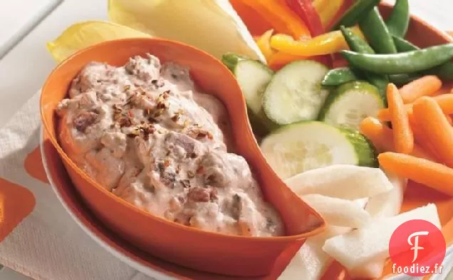 Trempette au Fromage à la Crème Rôti au Feu Épicé