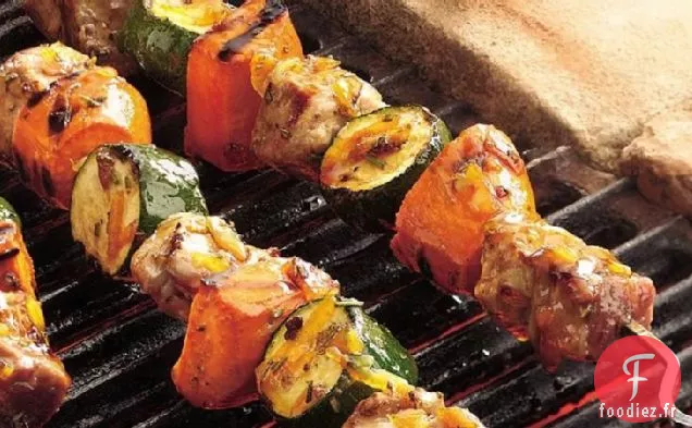 Brochettes de Porc Grillé et Patate Douce