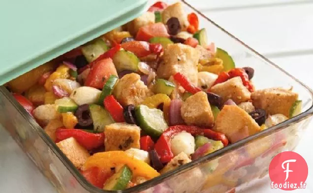 Salade de Panzanella aux Poivrons Grillés