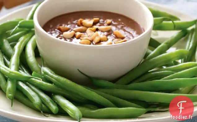 Haricots Verts avec Vinaigrette Arachide-Gingembre
