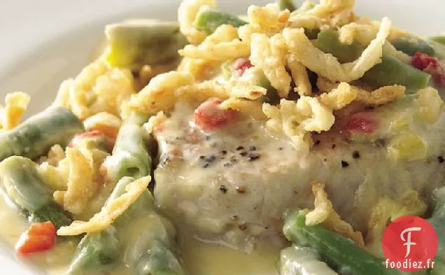 Côtelette de Porc et Cocotte de Haricots Verts