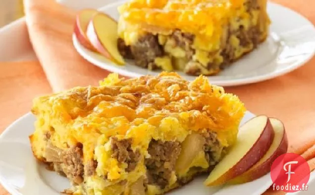 Cuisson au petit déjeuner Pomme-Saucisse-Cheddar