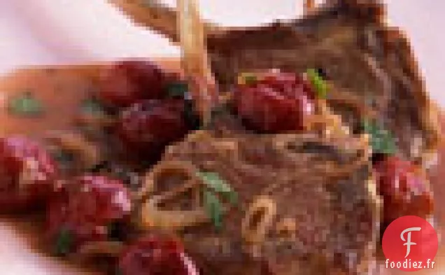 Côtelettes d'Agneau Sauce Balsamique aux Cerises et Menthe