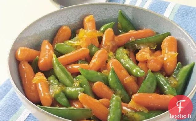 Carottes Glacées à l'Orange et Petits Pois Sucrés